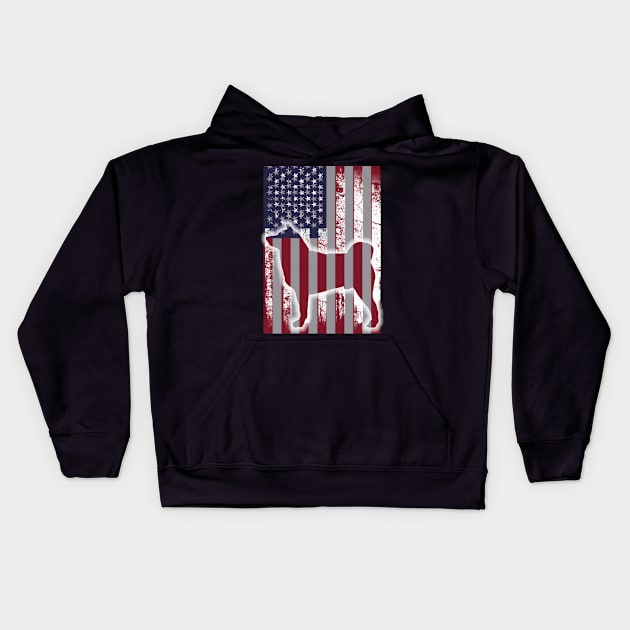 American Flag Akita Dog Lover Kids Hoodie by Jannysingle